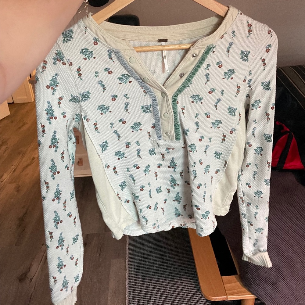 Free People Flower Print Long Sleeve - Size Small